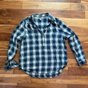 Turquoise Plaid Button Shirt